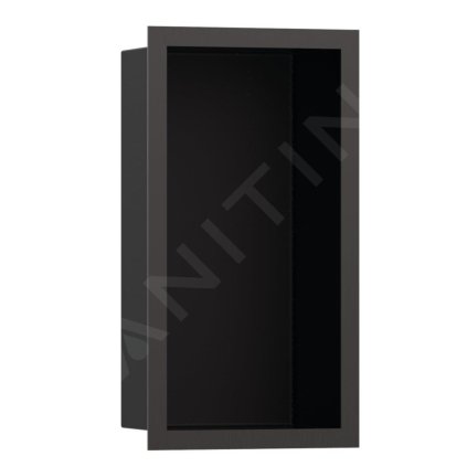 Hansgrohe XtraStoris Individual, výklenek do zdi s designovým rámem, 300x150x100 mm, matná černá/kartáčovaný černý chrom, HAN-56095340
