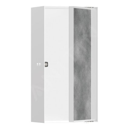 Hansgrohe XtraStoris Rock, výklenek do zdi, s dvířky, 300x150x100 mm, matná bílá, HAN-56082700
