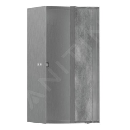 Hansgrohe XtraStoris Rock, výklenek do zdi, s dvířky, 300x150x140 mm, kartáčovaná nerezová, HAN-56088800