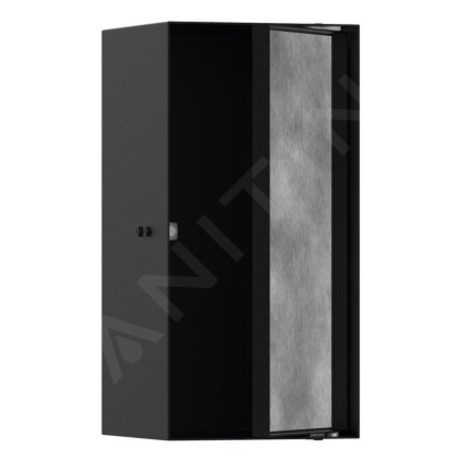 Hansgrohe XtraStoris Rock, výklenek do zdi, s dvířky, 300x150x140 mm, matná černá, HAN-56088670