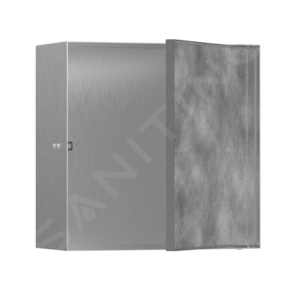 Hansgrohe XtraStoris Rock, výklenek do zdi, s dvířky, 300x300x140 mm, kartáčovaná nerezová, HAN-56091800