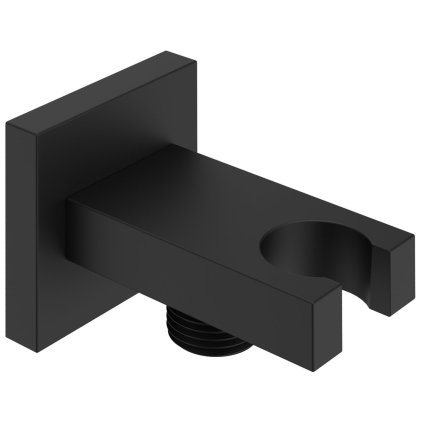 Sapho, Držák sprchy, čtvercový, pevný, s výtokem, černá mat, AQ591B