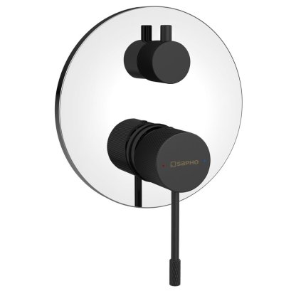 Sapho, SOLARIS podomítková sprchová baterie, 2 výstupy, chrom/černá mat, WD042CB