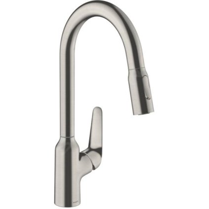 Hansgrohe Focus M42, dřezová baterie M4216-H220 s výsuvnou sprškou, vzhled nerez, HAN-71820800