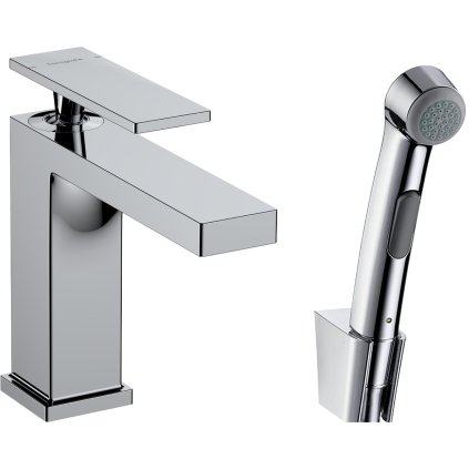 Hansgrohe Tecturis E, páková umyvadlová baterie 110 s ruční sprchou Bidette, chromová, HAN-73210000
