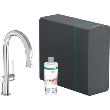 Hansgrohe Aqittura M91, sodaSystem 210, vytahovací výtok, 1jet, sBox, chromová, HAN-76836000