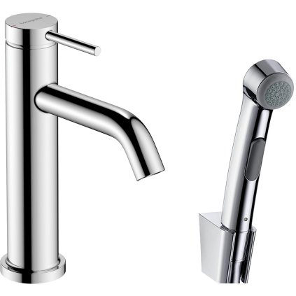Hansgrohe Tecturis S, páková umyvadlová baterie 110 s ruční sprchou Bidette, chromová, HAN-73211000