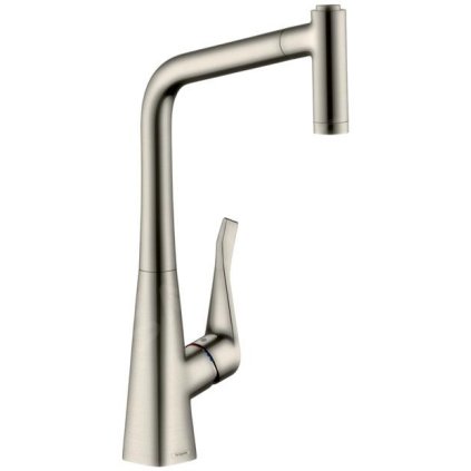Hansgrohe M71, dřezová baterie M7116-H320 s výsuvnou sprškou, sBOX, vzhled nerezavějící oceli, HAN-73801800