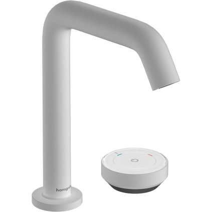 Hansgrohe Tecturis S, dvouotvorová umyvadlová baterie 150 CoolStart EcoSmart+ s odtokovou soupravou, bílá matná, HAN-73353700