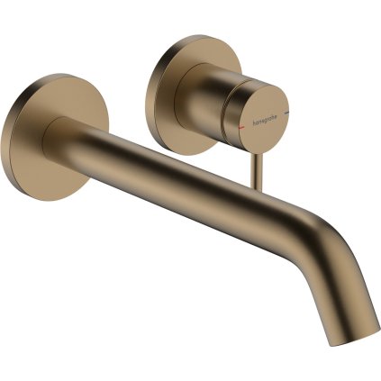 Hansgrohe Tecturis S, páková umyvadlová baterie EcoSmart+ pod omítku s výtokem 225 mm, kartáčovaný bronz, HAN-73351140