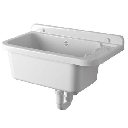 Aqualine, Závěsná výlevka s odkládací plochou 60x34cm, plast, bílá, PI5060