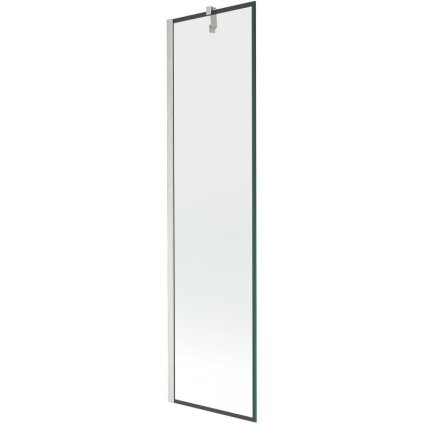 Mexen Next, 1-křídlová vanová zástěna 50 x 150 cm, 6mm čiré sklo - černý vzor, ocelová, 895-050-000-00-70-97