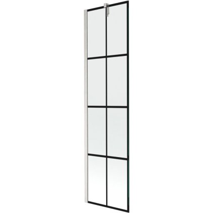 Mexen Next, 1-křídlová vanová zástěna 50 x 150 cm, 6mm čiré sklo - černý vzor, ocelová, 895-050-000-00-77-97