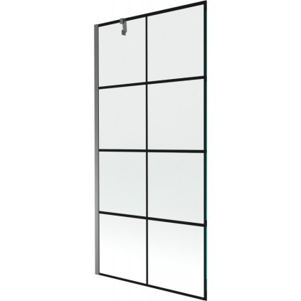 485090 mexen next 1 kridlova vanova zastena 90 x 150 cm 6mm cire sklo cierny vzor grafitova 895 090 000 00 77 95