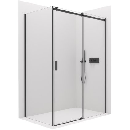 492842 cerano santoro sprchovy kut s posuvnymi dverami 140 dvere x 80 stena x 195 cm 6mm cire sklo cierny profil cer cer 431521