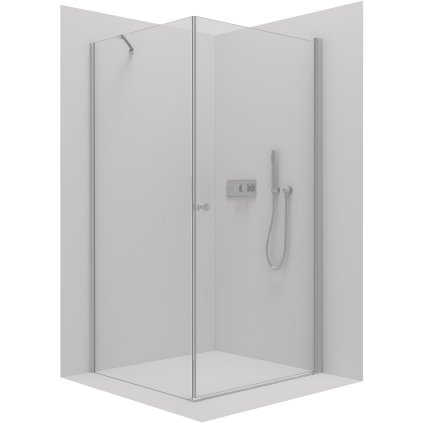 493115 cerano antelo 1 kridlovy sprchovaci kut 90 dvere x 90 stena x 190 cm 6mm cire sklo chromovy profil