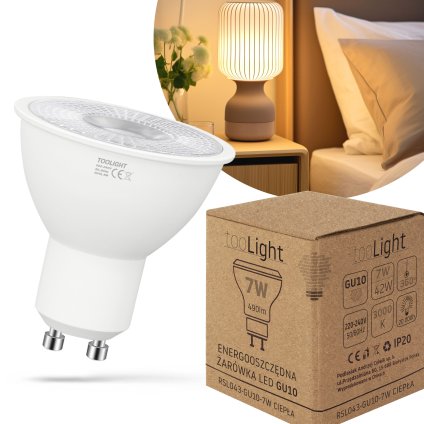 493586 toolight led ziarovka gu10 7w 490lm tepla farba rsl043 osw 20027