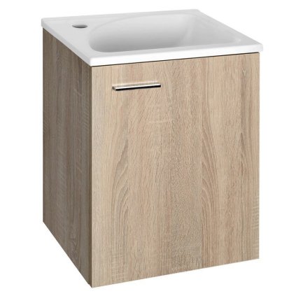Aqualine, ZOJA/KERAMIA FRESH umyvadlová skříňka 40x50x32cm, dub platin, 51048DP