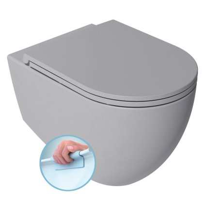 Isvea, INFINITY závěsná WC mísa, Rimless, 36,5x53cm, stone grey, 10NF02004-2V