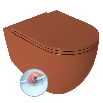 Isvea, INFINITY závěsná WC mísa, Rimless, 36,5x53cm, terracotta, 10NF02004-2U