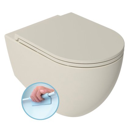 Isvea, INFINITY závěsná WC mísa, Rimless, 36,5x53cm, Ivory, 10NF02004-2K