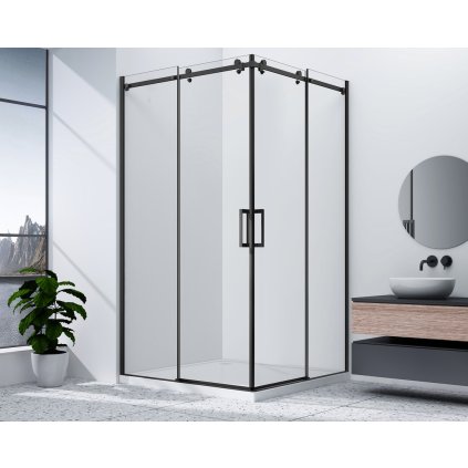 Gelco, DRAGON BLACK obdélníková sprchová zástěna 800x900mm L/P varianta,rohový vstup, GD4280BGD4290B