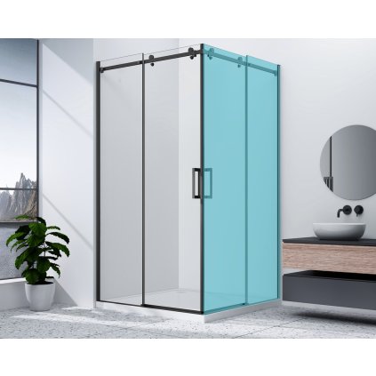 499985 gelco dragon black sprchove dvere rohovy vchod 1000 mm cire sklo gd4210b