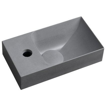 Sapho, PICCOLINO betonové umyvadlo 30,8x17cm, baterie vlevo, šedá, PK30017