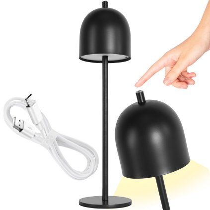 Toolight, bezdrátová noční USB lampa APP1358-T, černá matná, OSW-08621