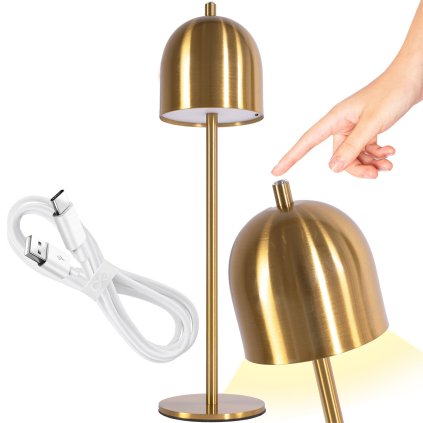 Toolight, bezdrátová noční USB lampa APP1360-T, mosazná matná, OSW-08623