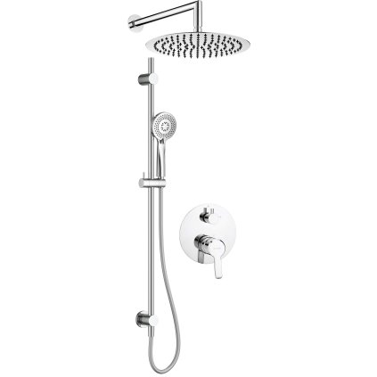 Concealed shower set, with sliding bar - with shower head