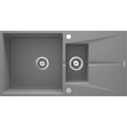 499694 deante corio 1 5 komorovy granitovy drez 970x500x215mm seda metaliza dea zrc s513