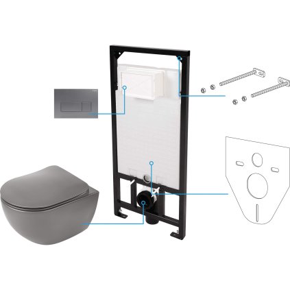 Toilet set, concealed, 6 in 1