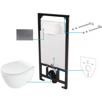 Toilet set, concealed, 6 in 1