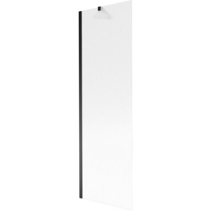 Mexen Next, vanová zástěna 1-křídlová 60 x 150 cm, fixní křídlo, 6 mm sklo s pruhy, černý profil, 895-060-000-00-09-70