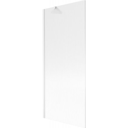 Mexen Next, vanová zástěna 1-křídlová 80 x 150 cm, fixní křídlo, 6 mm sklo s pruhy, bílý profil, 895-080-000-00-09-20