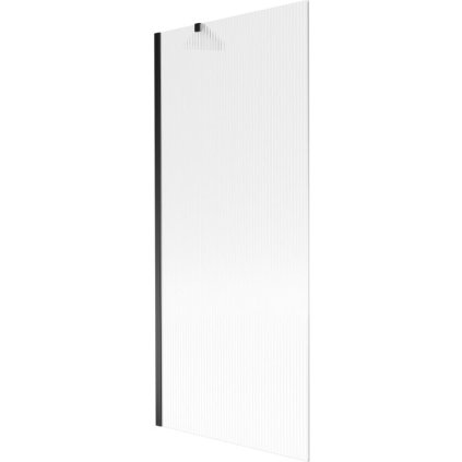 Mexen Next, vanová zástěna 1-křídlová 80 x 150 cm, fixní křídlo, 6 mm sklo s pruhy, černý profil, 895-080-000-00-09-70