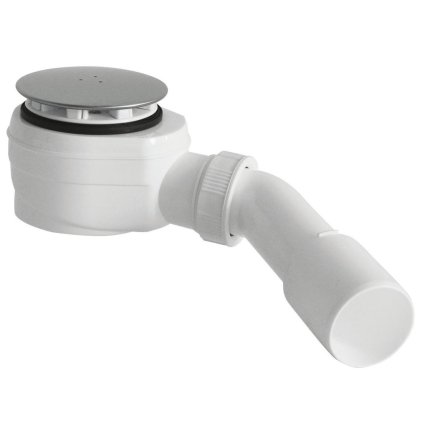 Bruckner, Vaničkový sifon nízký, průměr otvor 60 mm, DN40/50, krytka leštěný nerez, 162.640.3