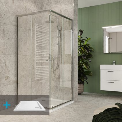 518689 4 mereo kora lite sprchovy set sprchovaci kut 90x90x185 cm chrom alu sklo cire 90 cm vanicka sifon mer ck34123zn