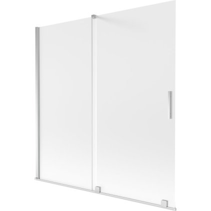 Mexen Velar, 2-křídlová posuvná vanová zástěna 160 x 150 cm, 8mm sklo námraza, chromová, 896-160-000-31-01