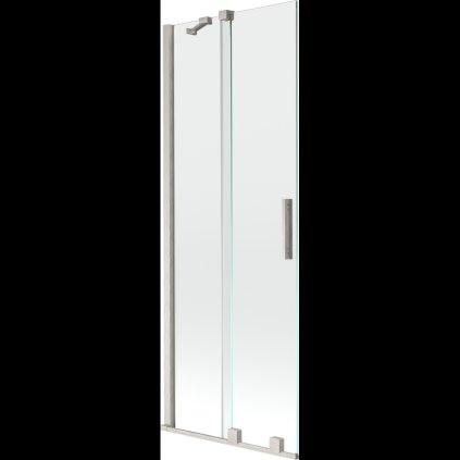 Mexen Velar, 2-křídlová posuvná vanová zástěna 75 x 150 cm, 8mm čiré sklo, broušená ocel, 896-075-000-01-97