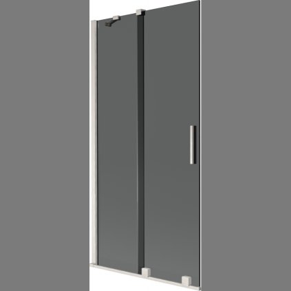 Mexen Velar, 2-křídlová posuvná vanová zástěna 95 x 150 cm, 8mm šedé sklo, broušená ocel, 896-095-000-41-97