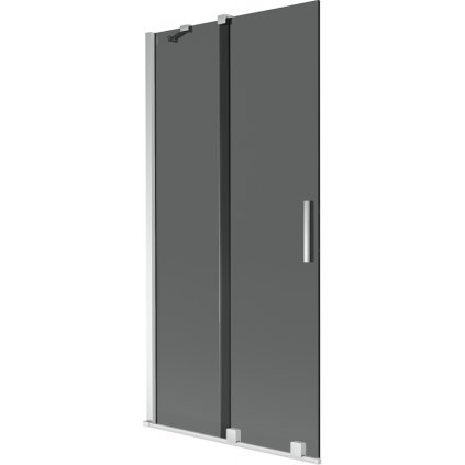 Mexen Velar, 2-křídlová posuvná vanová zástěna 95 x 150 cm, 8mm šedé sklo, chromová, 896-095-000-41-01