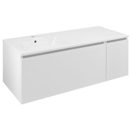 Sapho, LOREA skříňka s umyvadlem 121x46x51,5cm (90+30), levá, bílá matná, LE090-3131-L-01