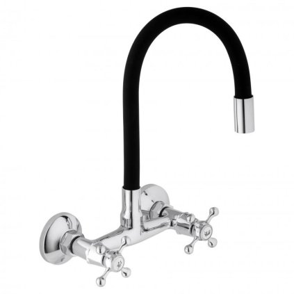 Erga Botar, dřezová baterie s flexibilním výtokem, černá-chromová, ERG-YKA-BZ.BOTAR-BLK