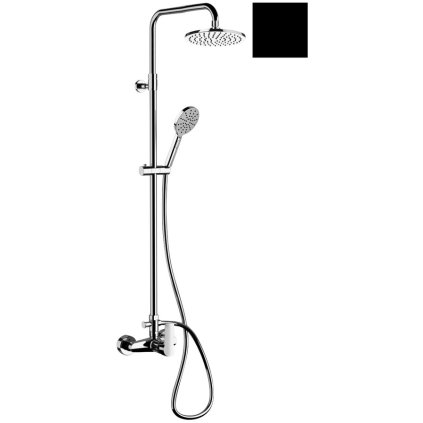 Sapho, PAX sprchový sloup s pákovou s baterií, kulatý, černá, XA139/15