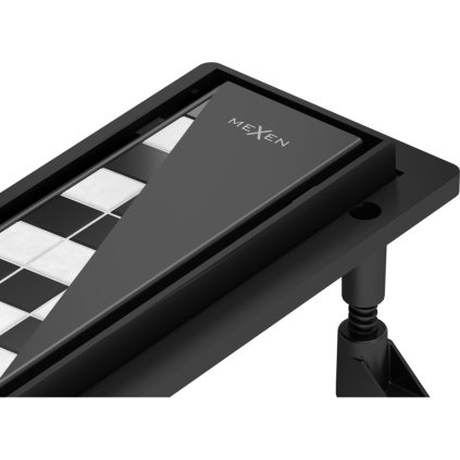 Mexen Flat ABS, sprchový odtokový žlab 2v1 70 cm, černá matná, 1769070