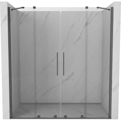 503071 1 mexen velar duo posuvne sprchove dvere do otvoru 200 cm 8mm cire sklo bruseny grafit 871 200 000 02 95
