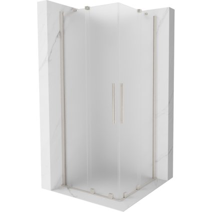497504 mexen velar duo sprchovy kut s posuvnymi dverami 100 x 100 cm 8mm sklo namraza brusena ocel 871 100 100 32 97