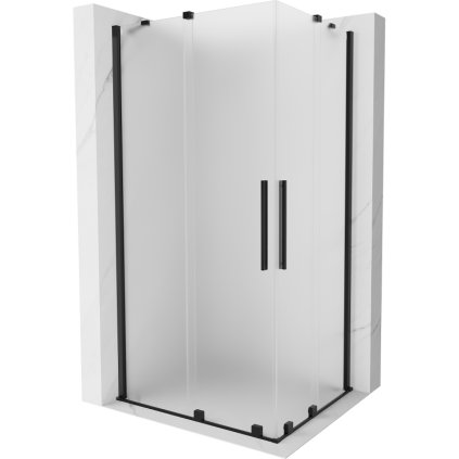 Mexen Velar Duo, sprchový kout s posuvnými dveřmi 100 x 90 cm, 8mm sklo námraza, černá matná, 871-100-090-32-70